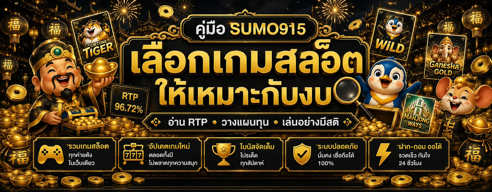 SUMO915 คู่มือเลือกเกมสล็อต อ่าน RTP และวางแผนงบ
